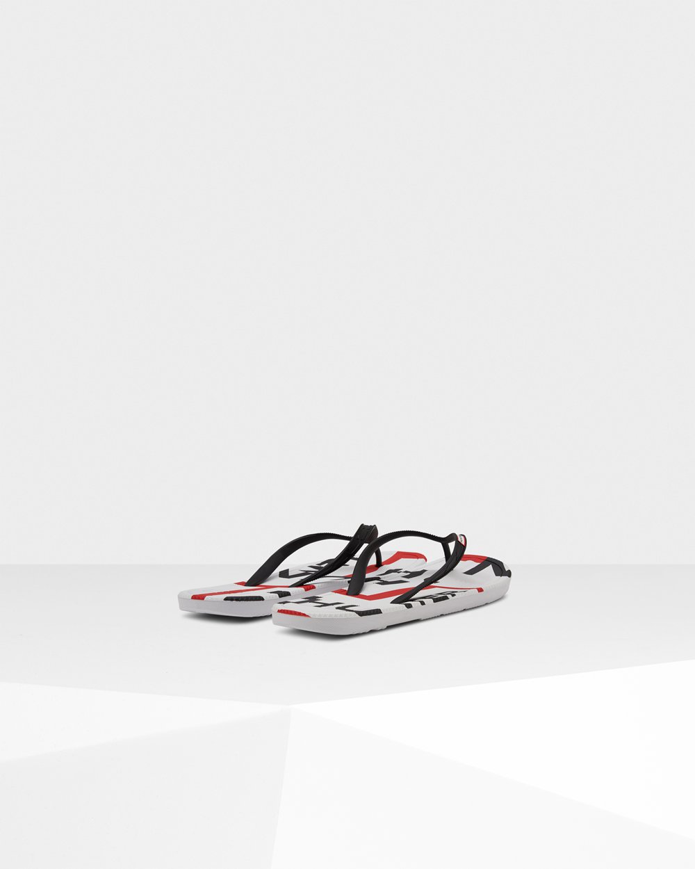 Hunter Flip Flops Svart - Herre Original Exploded Logo - Norge ISHWRP-704